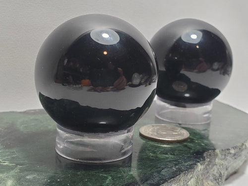 Black Obsidian Sphere, 50 mm - Grounding, Protection, Healing In Spyrit Metaphysical
