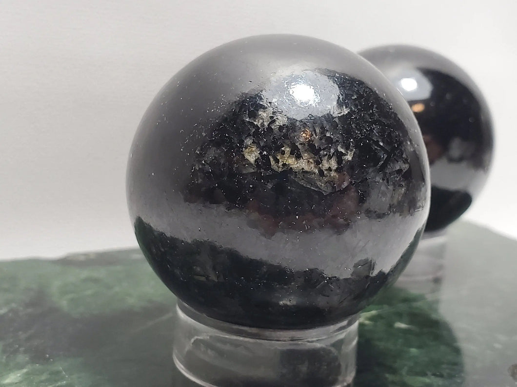 Black Tourmaline Sphere, 50 mm - Protection, Grounding, Calming In Spyrit Metaphysical
