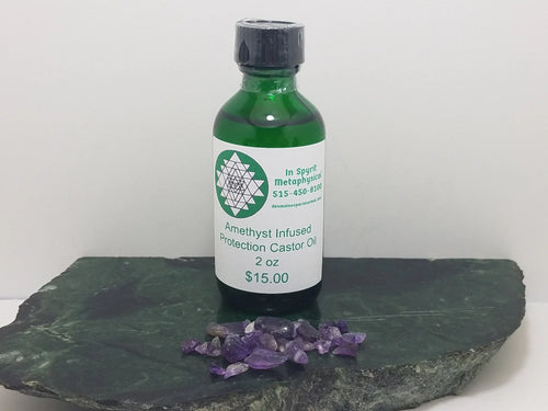 Blessing Oils - Amethyst & Castor Oil - Blessing, Protection, Cleansing In Spyrit Metaphysical