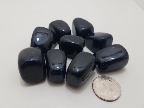 Blue Goldstone Blue Goldstone - Anxiety, Throat Chakra, Ambition In Spyrit Metaphysical