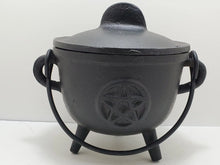 Load image into Gallery viewer, Cast Iron Cauldron Black with Pentacle, 4.5&quot; - Protection, Removes Hexes, Spell work freeshipping - In Spyrit Metaphysical
