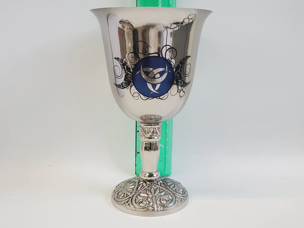 Chalice Stainless Steel with Print Triple Moon - Protection, Anti-Nightmare, Healing freeshipping - In Spyrit Metaphysical