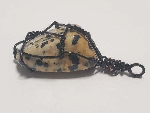 Dalmatian Jasper Wire Wrapped Pendant In Spyrit Metaphysical