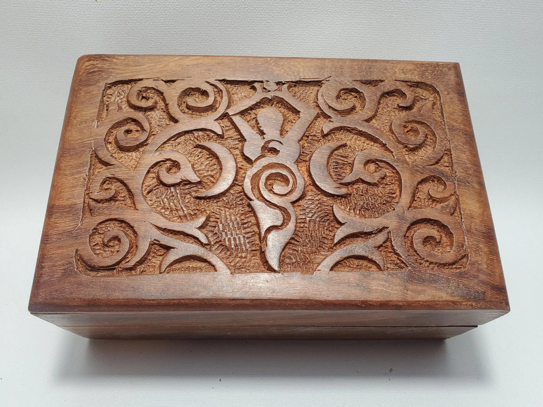Goddess of Earth Wooden Box - Altar Tools, Tarot Card Box, Trinket Box In Spyrit Metaphysical