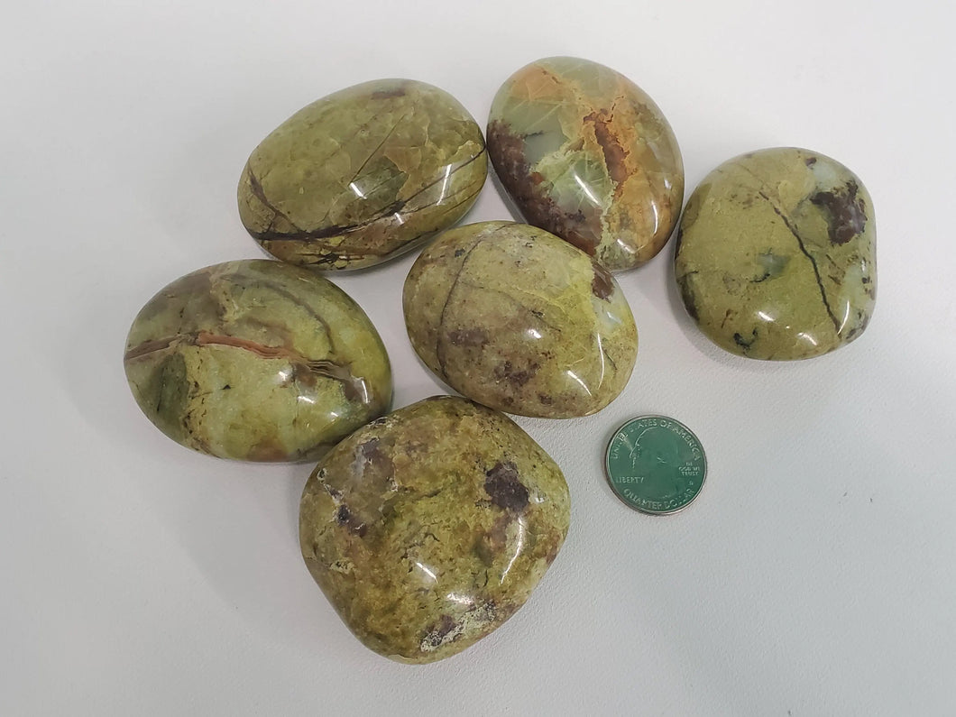 Green Opal Green Opal Palm Stone - Cleansing, Rejuvenating, Prosperity In Spyrit Metaphysical