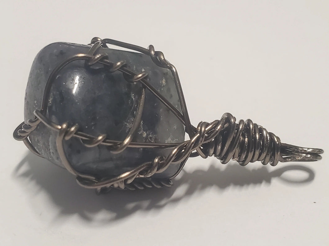 Iolite Wire Wrapped Pendant In Spyrit Metaphysical