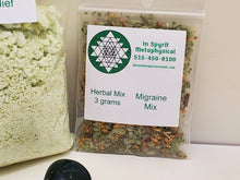 Load image into Gallery viewer, Migraine Relief Mini Kit - Bath Salts, Herbal Mix and Stone In Spyrit Metaphysical
