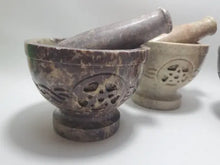 Load image into Gallery viewer, mortar and pestle Mortar and Pestle, Pentacle, Soap Stone - Amplification, Soothing, Calming Energy In Spyrit Metaphysical
