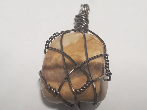 Petrified Wood Wire Pendant In Spyrit Metaphysical