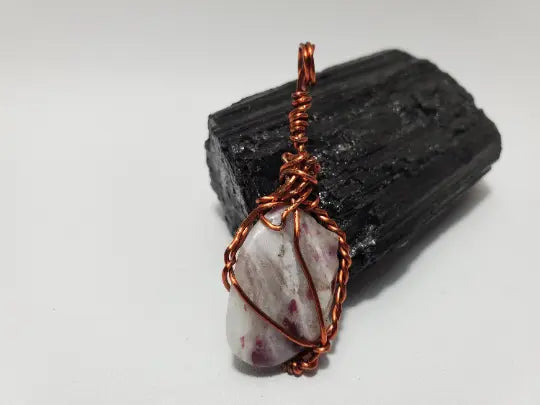 Pink Tourmaline Wire Pendant Pink Tourmaline Wire Pendant In Spyrit Metaphysical