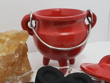 Load image into Gallery viewer, Red Cast Iron Cauldron Red Cast Iron Cauldron- Fire Elemental, Strength, Power In Spyrit Metaphysical
