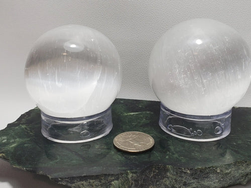 Selenite Spheres, 50 - 60 mm - Christ Consciousness, Spiritual Connection, Highest Vibration In Spyrit Metaphysical
