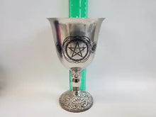 Load image into Gallery viewer, Stainless Steel Chalice Pentagram Stainless Steel Chalice with Printed Pentacle - Protection, Anti-Aging, Healing In Spyrit Metaphysical
