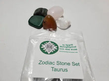 Load image into Gallery viewer, Taurus Zodiac Set Taurus Zodiac Set- Pink Calcite, Clear Quartz, Malachite, Emerald, Golden Quartz In Spyrit Metaphysical
