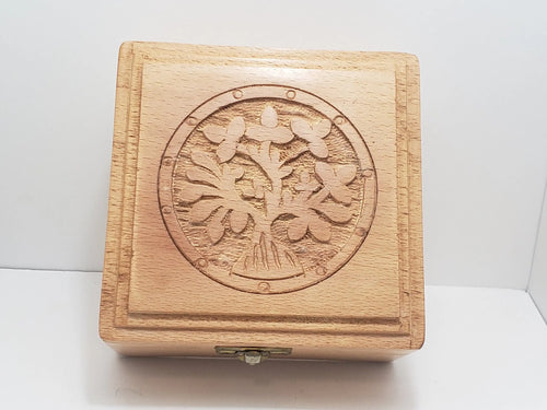 Tree Of Life Wooden Box - Herb Storage, Crystal Storage In Spyrit Metaphysical
