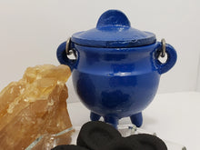 Load image into Gallery viewer, Blue Cast Iron Cauldron - Water Elemental, Truth, Protection In Spyrit Metaphysical
