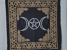 Load image into Gallery viewer, Triple Moon Pentacle Altar Cloth - Maiden, Mother, Crone In Spyrit Metaphysical

