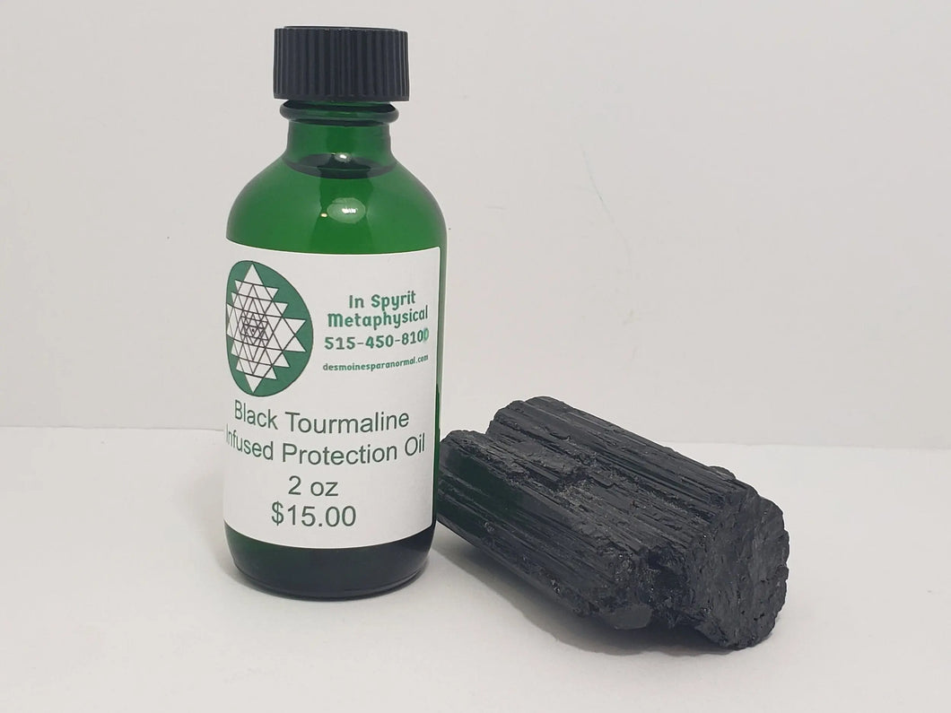 Protection Oil Black Tourmaline, Olive Oil - Protection, Blessing, Cleansing In Spyrit Metaphysical
